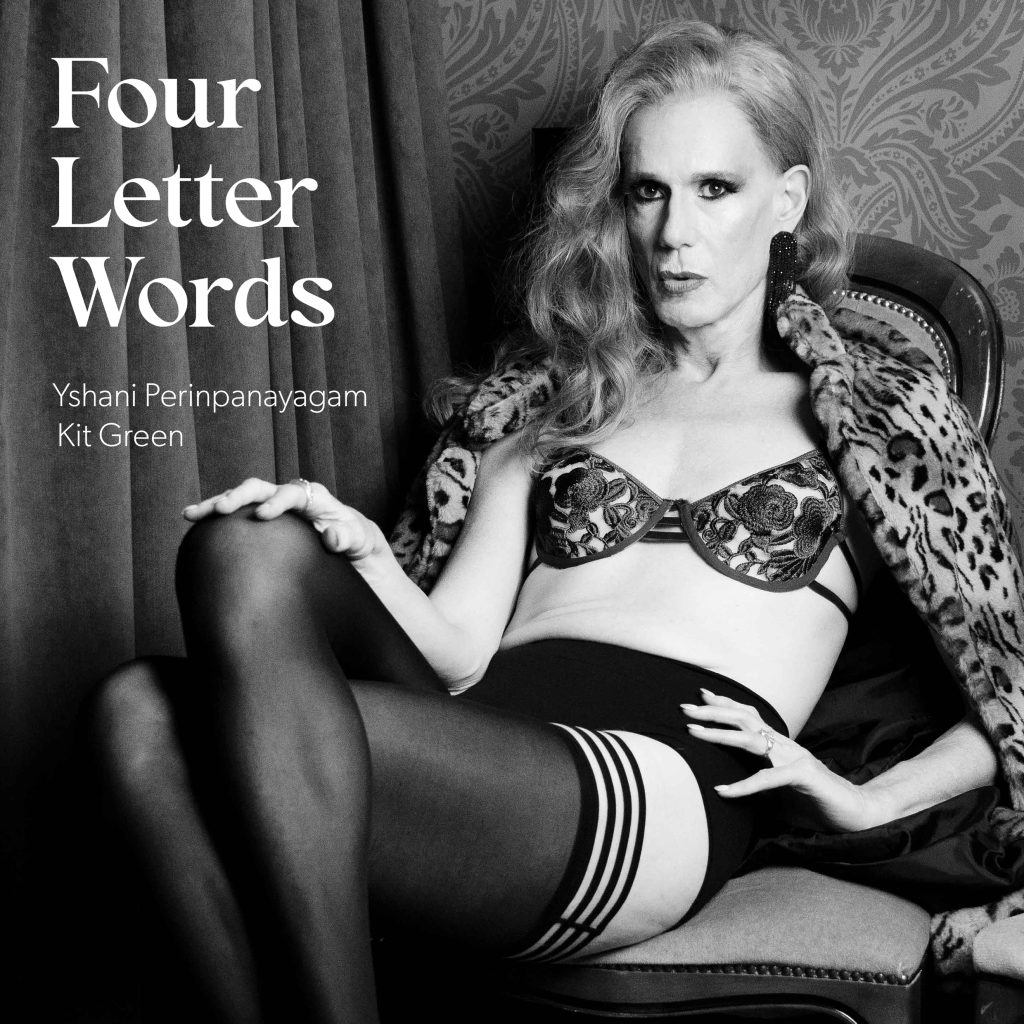 Four Letter Words album packshot featuring Kit Green in lingerie - Black & White photograph